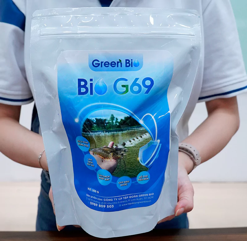 Bio G69 chứa 20 tỷ lợi khuẩn làm sạch đáy ao và nhớt bạt Bio G69 chứa 20 tỷ lợi khuẩn làm sạch đáy ao và nhớt bạt