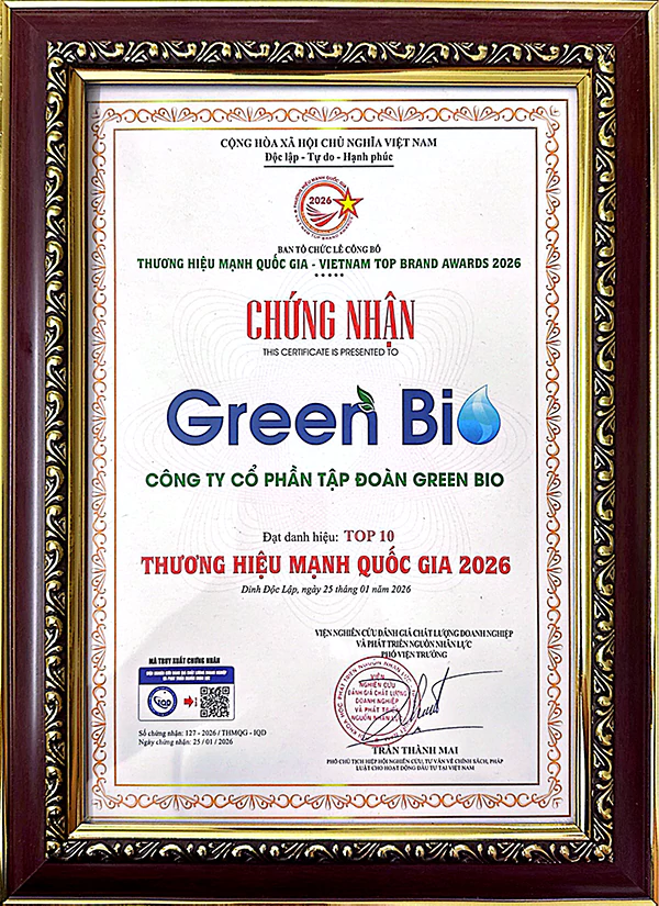 Giải thưởng Top 10 Thương Hiệu Mạnh Quốc Gia 2026