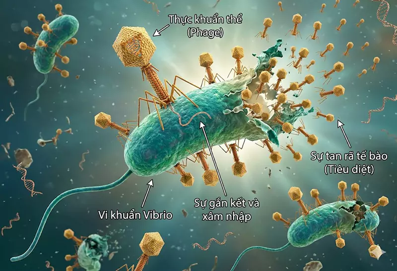 Cơ chế tiêu diệt Vibrio của thực thể khuẩn Cơ chế tiêu diệt Vibrio của thực thể khuẩn