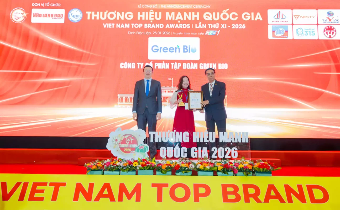 Tập đoàn Green Bio vinh dự lọt Top 10 Thương hiệu Mạnh Quốc gia Tập đoàn Green Bio vinh dự lọt Top 10 Thương hiệu Mạnh Quốc gia